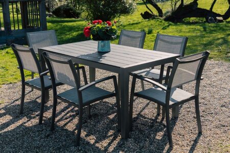 Solana Table Rectangle and 6 Light Chair Dining Set - image 1