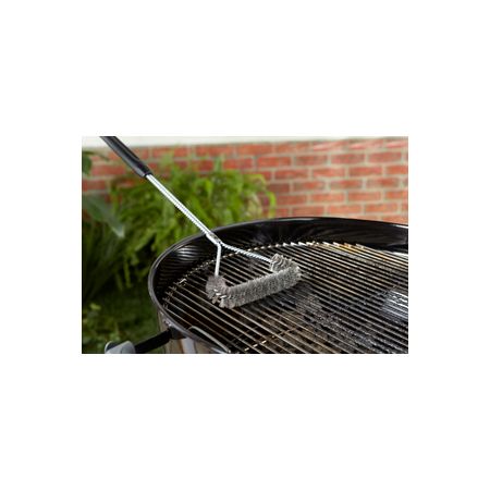Grill brush, Three sided, 53 cm, stainless steel bristles - image 1