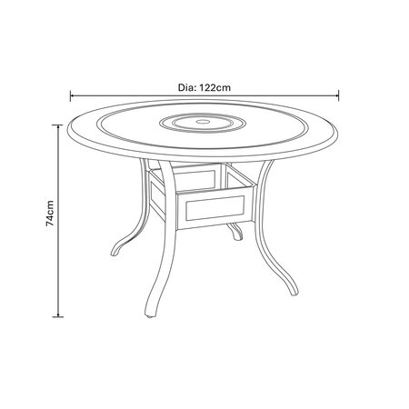Amalfi 4 Seat Round Dining Set with Parasol & Base - image 7