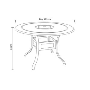 Amalfi 4 Seat Round Dining Set with Parasol & Base - image 7