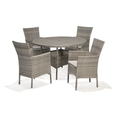 Aruba Table Round and 4 Stacking Chair Set - image 1