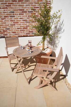 Dining Set Sussex Folding Round Bistro Table with 2 Folding Armchairs - image 2