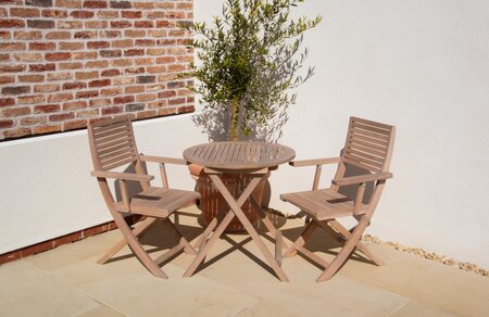 Dining Set Sussex Folding Round Bistro Table with 2 Folding Armchairs - image 1