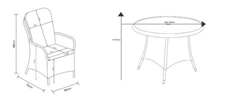 Eton 4 Seat Round Dining Set with Parasol and Base - image 5