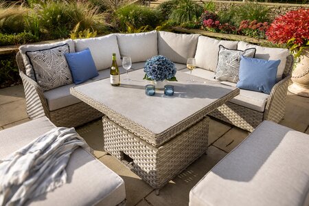 Eton Grand Square Casual Corner Dining Set with Adjustable Table - image 3