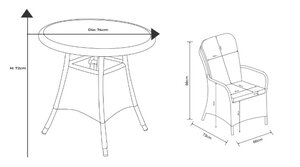 Eton Round Bistro Table and 2 Dining Chairs - image 4
