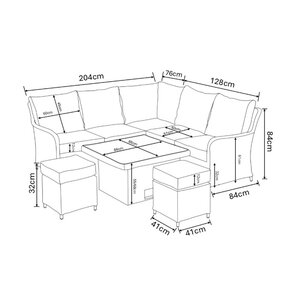 Eton Square Casual Corner Dining Set with Adjustable Table - image 5