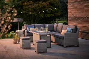 Palma Corner Dining Set with Fire Pit Table - image 3
