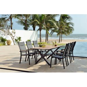Panama Table 200cm and 6 Chair Dining Set