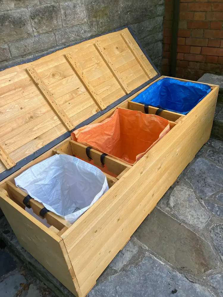 Recycle Storage Triple Bench for Vale EPDM Lid - Pugh's Garden Centres