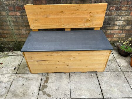 Recycling Storage Two Bag Bench with Back and EDPM Lid - image 4
