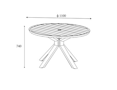 Sahara 4 Seat Round Dining Set with Parasol & Base - image 7
