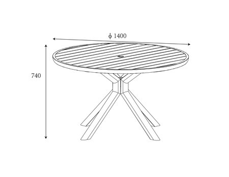 Sahara 6 Seat Round Dining Set with Parasol & Base - image 6