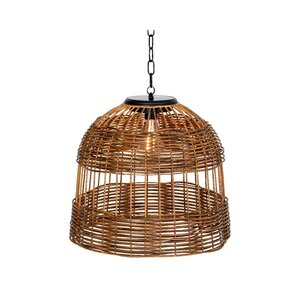 Solar hanging light Wicker Dome Brown - image 1