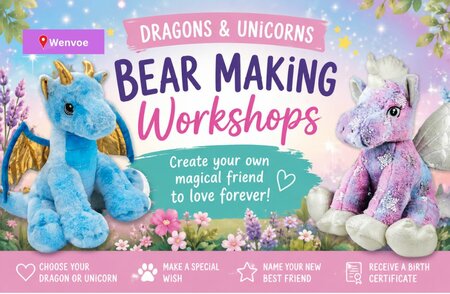 Summer Holidays, Dragons & Unicorns Bear Making Workshops (Wenvoe)